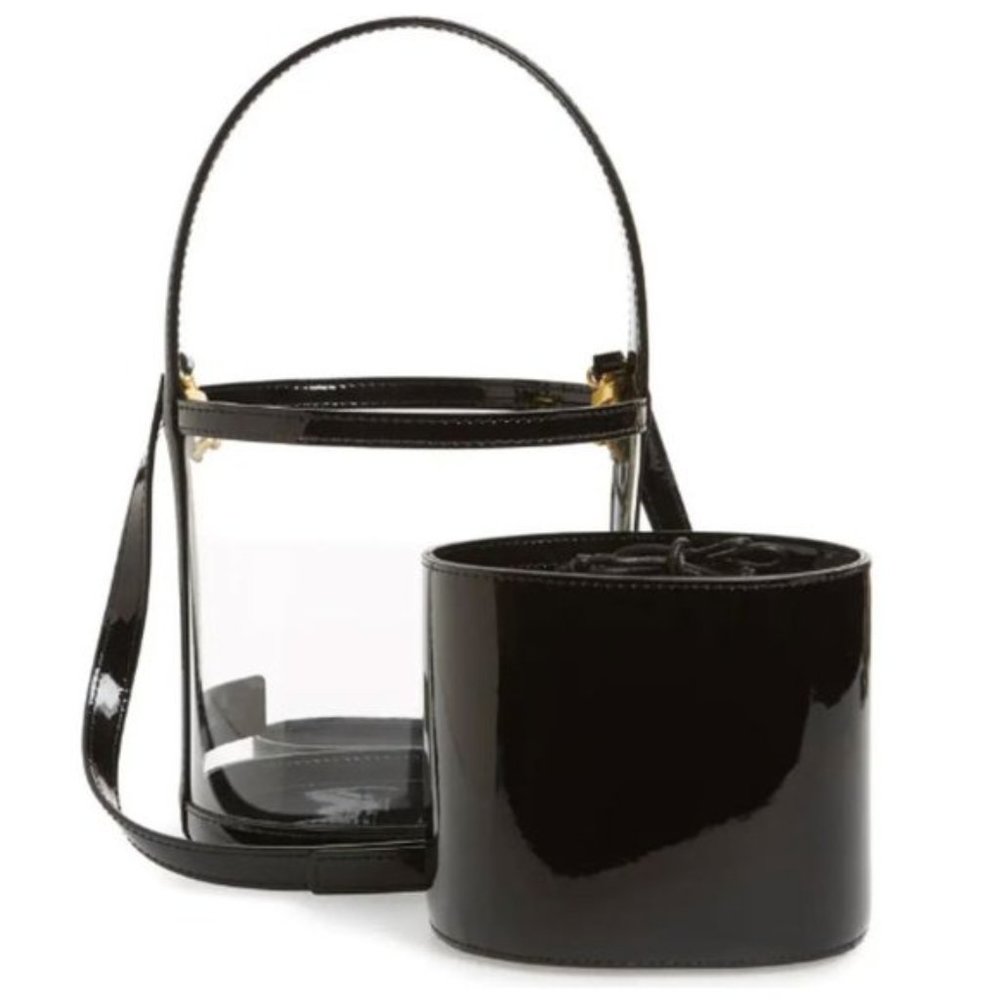 STAUD Bissett Translucent Crossbody Bucket Bag